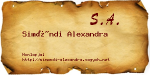 Simándi Alexandra névjegykártya